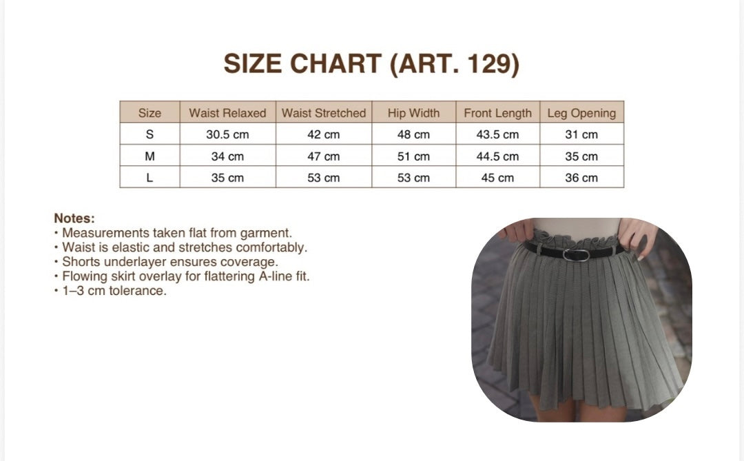 High-wasted pleated skort