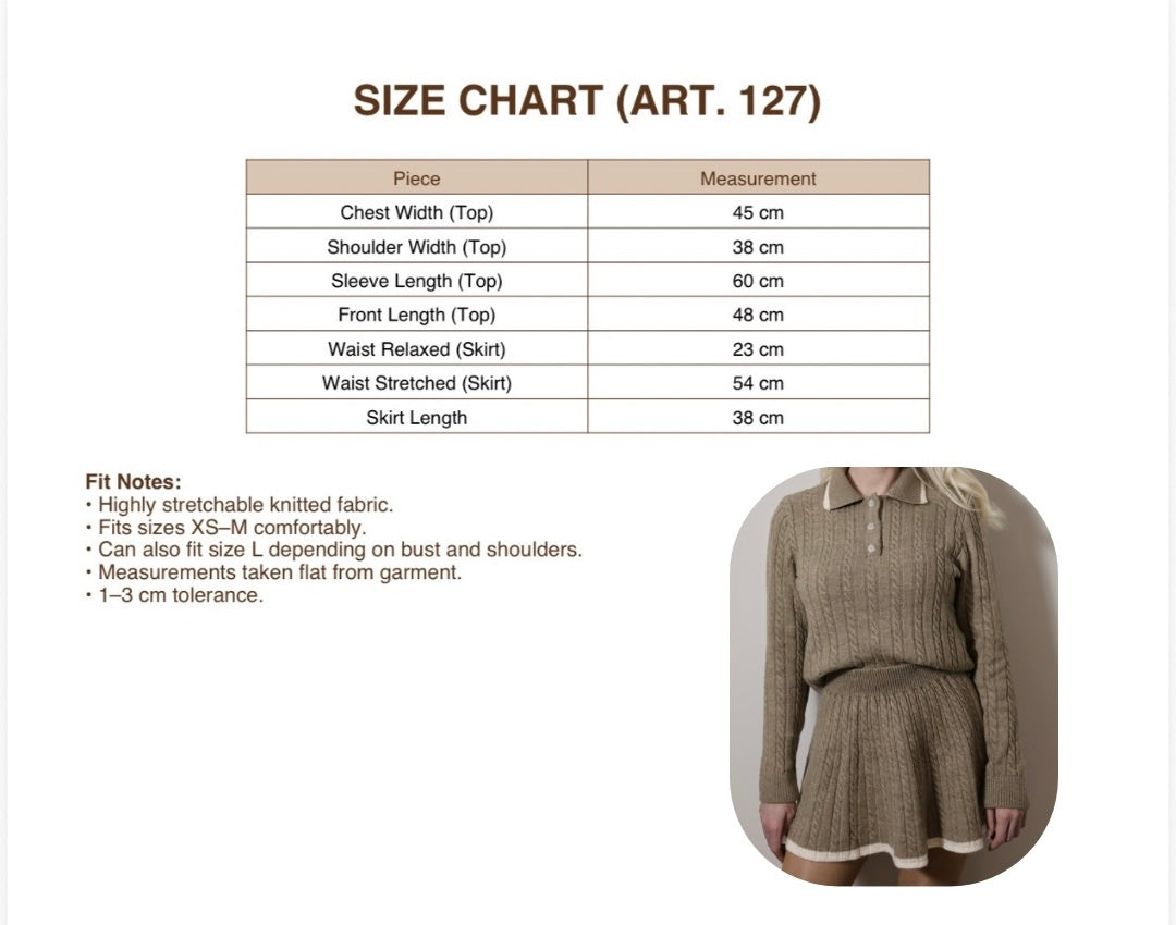 Cable knit two-piece set