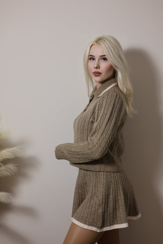 Cable knit two-piece set